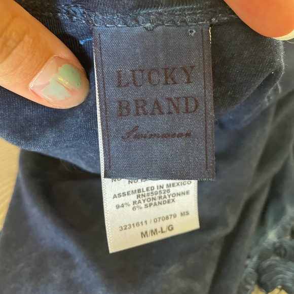 ❄️ Lucky Brand Blue Fringe Waterfall Cardigan Duster Medium - Picture 2 of 6